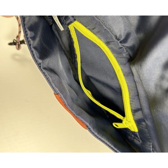 Kavu Large Canvas Wristlet Clutch Snap Closure Brown & Navy Blue 10" - Picture 5 of 6